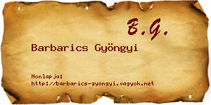 Barbarics Gyöngyi névjegykártya